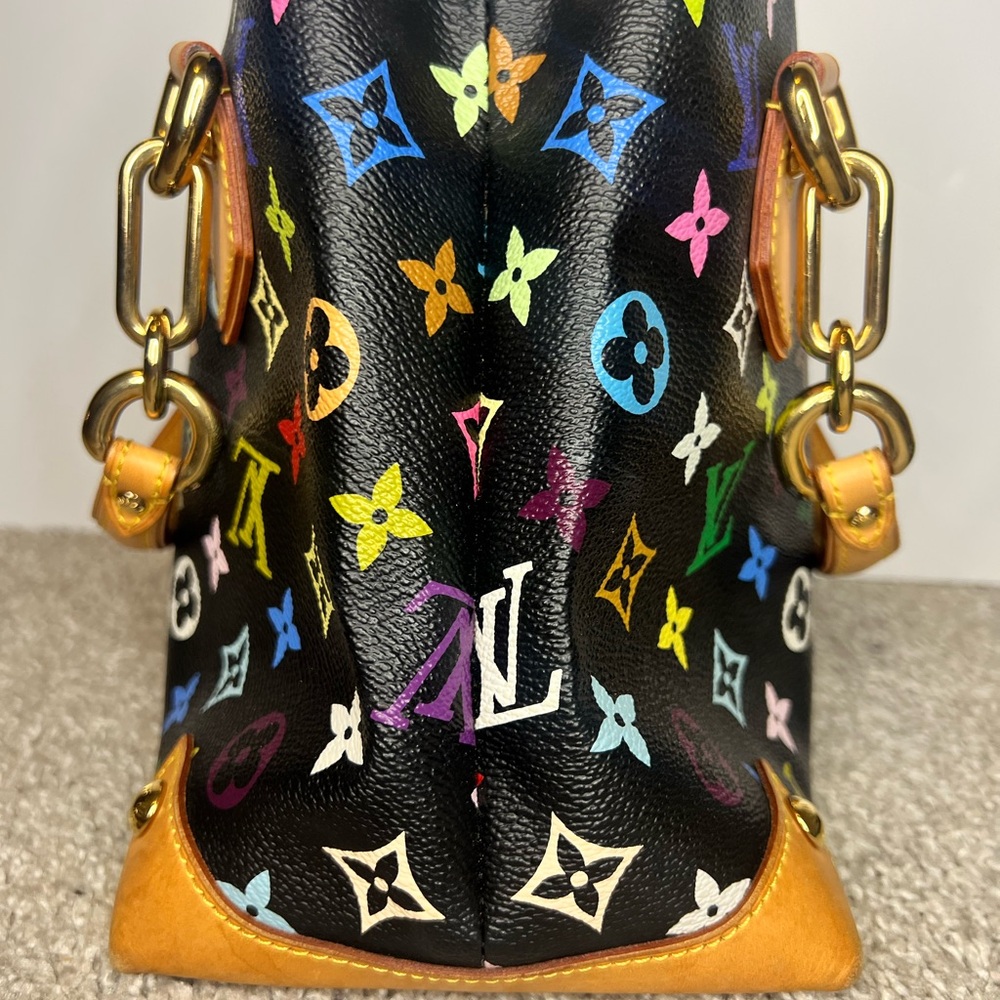 Louis Vuitton Black Murikami Monogram Satchel with Gold Hardware- Authenticated - Picture 3 of 16
